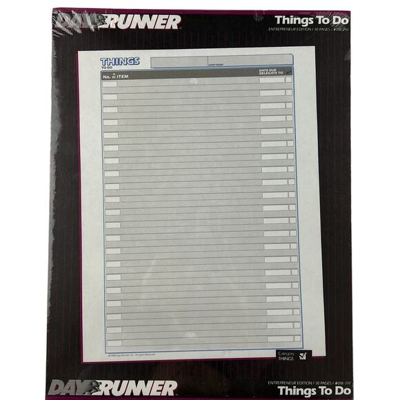 DAY RUNNER Things To Do Refill Entrepreneur Edition 30 Pages Ring NEW Sealed - Picture 1 of 6